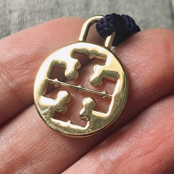 Tory Burch dust bag linen pouch gold charm repurpose travel storage - Picture 2 of 3